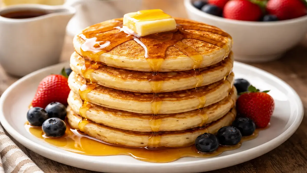 Fluffy Pancakes with Maple Syrup Recipe