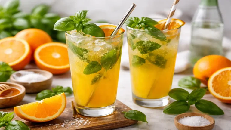 Easy Orange Basil Mocktail